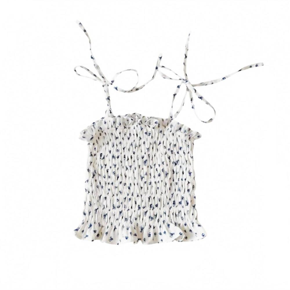 NEW LITTLE OLIN girls' tween knit tank top in white/ navy